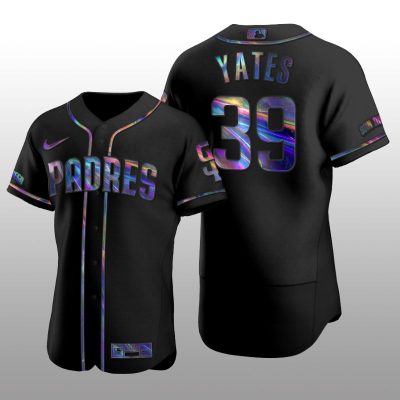 Authentic Kirby Yates San Diego Padres Holographic Black Golden Edition Jersey