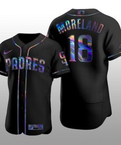 Authentic Mitch Moreland San Diego Padres Holographic Black Golden Edition Jersey