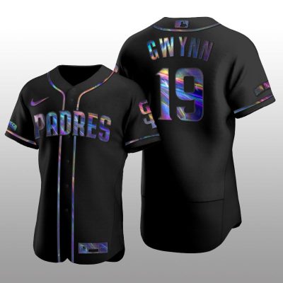 Authentic Tony Gwynn San Diego Padres Holographic Black Golden Edition Jersey
