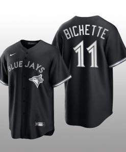 Blue Jays Bo Bichette 2021 All Black Fashion Serise Replica Black White Jersey