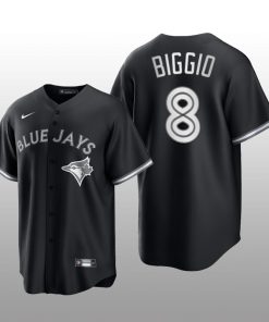 Blue Jays Cavan Biggio 2021 All Black Fashion Serise Replica Black White Jersey