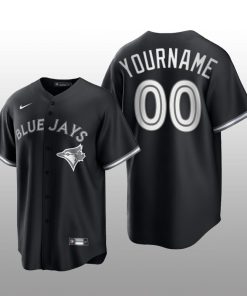 Blue Jays Custom 2021 All Black Fashion Serise Replica Black White Jersey