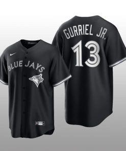 Blue Jays Lourdes Gurriel Jr. 2021 All Black Fashion Serise Replica Black White Jersey