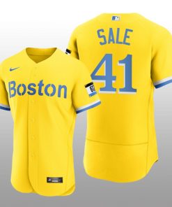 Boston Red Sox Chris Sale 2021 City Connect Authentic Gold Jersey