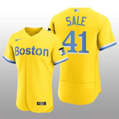 Boston Red Sox Chris Sale City Connect Authentic Gold Jersey