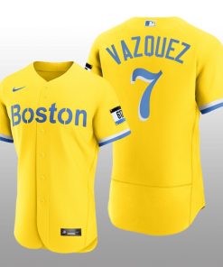 Boston Red Sox Christian Vazquez 2021 City Connect Authentic Gold Jersey