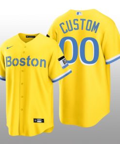 Boston Red Sox Custom 2021 City Connect Replica Nike Gold Jersey