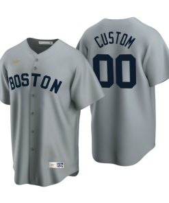 Boston Red Sox Custom Gray Cooperstown Collection Road Jersey