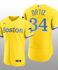 Boston Red Sox David Ortiz 2021 City Connect Authentic Gold Jersey
