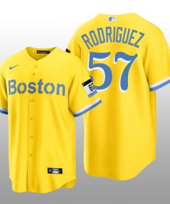 Boston Red Sox Eduardo Rodriguez 2021 City Connect Replica Nike Gold Jersey