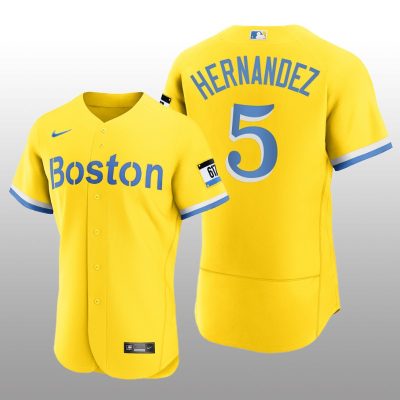 Boston Red Sox Enrique Hernandez City Connect Authentic Gold Jersey