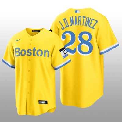 Boston Red Sox J.D.Martinez City Connect Replica Nike Gold Jersey