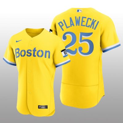 Boston Red Sox Kevin Plawecki City Connect Authentic Gold Jersey