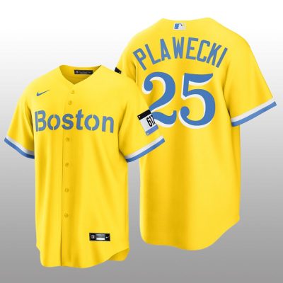 Boston Red Sox Kevin Plawecki City Connect Replica Nike Gold Jersey
