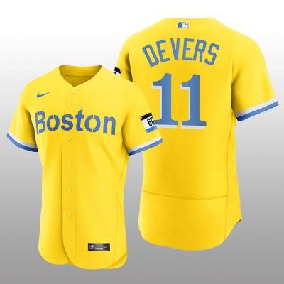Boston Red Sox Rafael Devers City Connect Authentic Gold Jersey