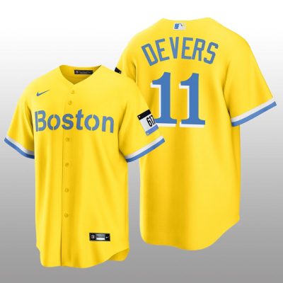 Boston Red Sox Rafael Devers City Connect Replica Nike Gold Jersey