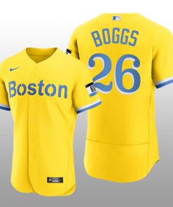 Boston Red Sox Wade Boggs 2021 City Connect Authentic Gold Jersey