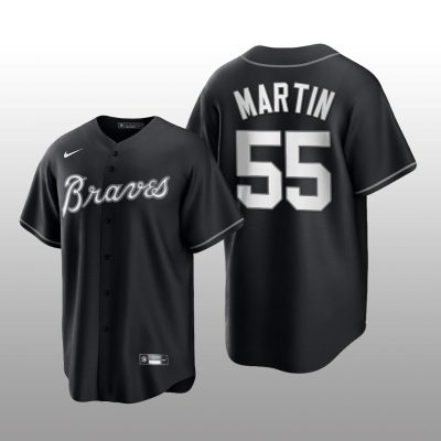 Braves Chris Martin All Black Fashion Serise Replica Black White Jersey