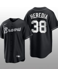 Braves Guillermo Heredia 2021 All Black Fashion Serise Replica Black White Jersey