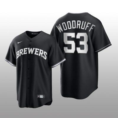 Brewers Brandon Woodruff All Black Fashion Serise Replica Black White Jersey