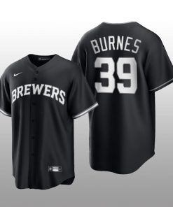 Brewers Corbin Burnes 2021 All Black Fashion Serise Replica Black White Jersey