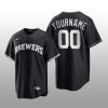 Brewers Custom 2021 All Black Fashion Serise Replica Black White Jersey