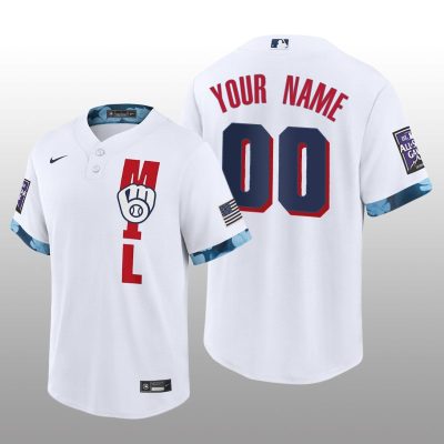 Brewers Custom MLB All-Star Game Replica White Jersey