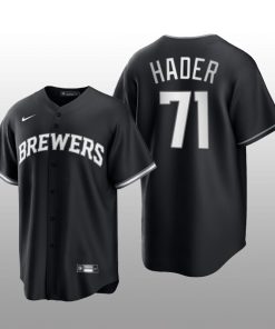 Brewers Josh Hader 2021 All Black Fashion Serise Replica Black White Jersey