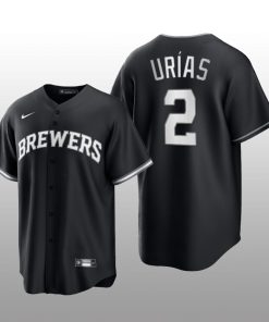 Brewers Luis Urias 2021 All Black Fashion Serise Replica Black White Jersey