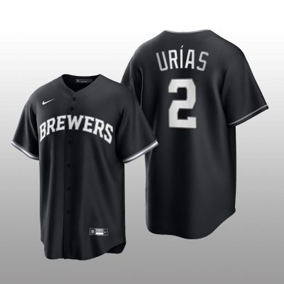 Brewers Luis Urias All Black Fashion Serise Replica Black White Jersey