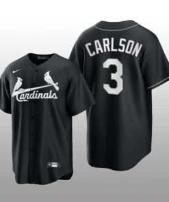 Cardinals Dylan Carlson 2021 All Black Fashion Serise Replica Jersey Black White
