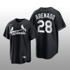 Cardinals Nolan Arenado 2021 All Black Fashion Serise Replica Jersey Black White