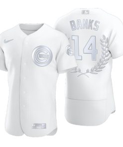 Chicago Cubs Ernie Banks White Award Collection Retired Jersey