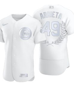 Chicago Cubs Jake Arrieta White Award Collection NL Cy Young Jersey