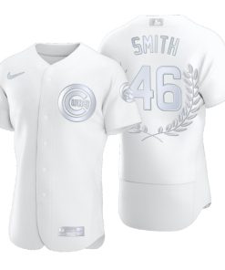 Chicago Cubs Lee Smith White Award Collection Hall of Fame Jersey