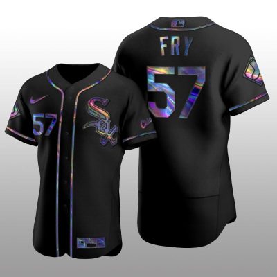 Chicago White Sox Men's Iridescent Logo Holographic Limited Jersey Jace Fry Black Authentic