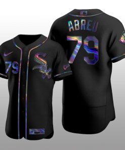 Chicago White Sox Men's Iridescent Logo Holographic Limited Jersey Jose Abreu Black Authentic