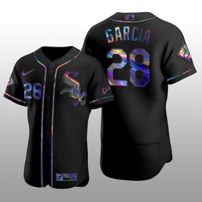 Chicago White Sox Men's Iridescent Logo Holographic Limited Jersey Leury Garcia Black Authentic