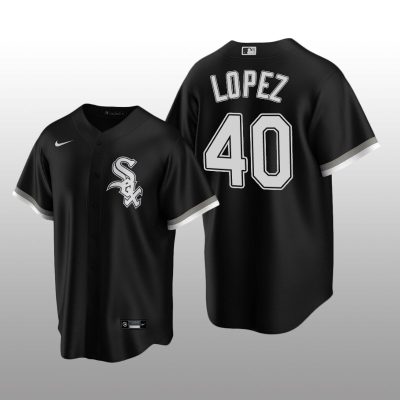 Chicago White Sox Men's Replica Alternate Jersey Reynaldo Lopez Black Nike