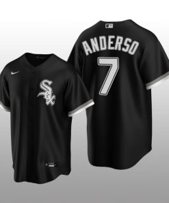 Chicago White Sox Men's Replica Alternate Jersey Tim Anderson Black Nike
