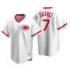 Cincinnati Reds Eugenio Suarez White Cooperstown Collection Home Jersey