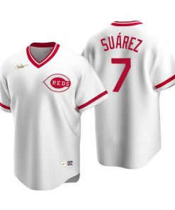 Cincinnati Reds Eugenio Suarez White Cooperstown Collection Home Jersey