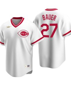 Cincinnati Reds Trevor Bauer White Cooperstown Collection Home Jersey