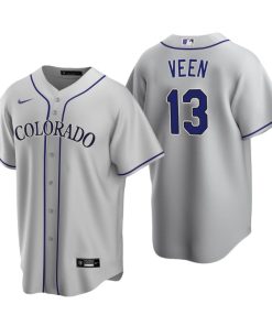 Colorado Rockies Zac Veen Gray 2020 MLB Draft Road Replica Jersey