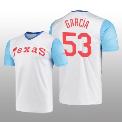 Cooperstown Collection Adolis Garcia Rangers Jersey White Wordmark Stitches Men's