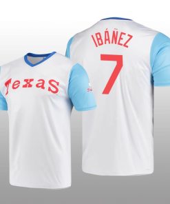 Cooperstown Collection Andy Ibanez Rangers Jersey White Wordmark Stitches Men's