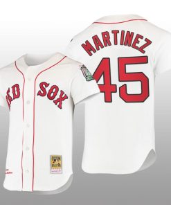 Cooperstown Collection Boston Red Sox Pedro Martinez White Authentic Home Jersey