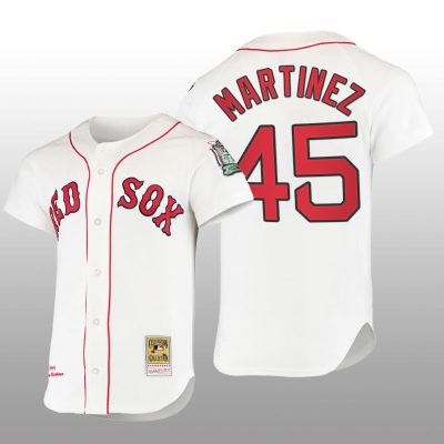 Cooperstown Collection Boston Red Sox Pedro Martinez White Authentic Home Jersey