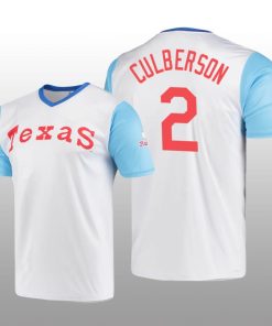 Cooperstown Collection Charlie Culberson Rangers Jersey White Wordmark Stitches Men's