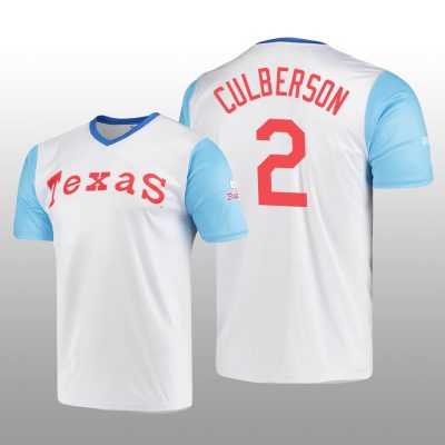 Cooperstown Collection Charlie Culberson Rangers Jersey White Wordmark Stitches Men's